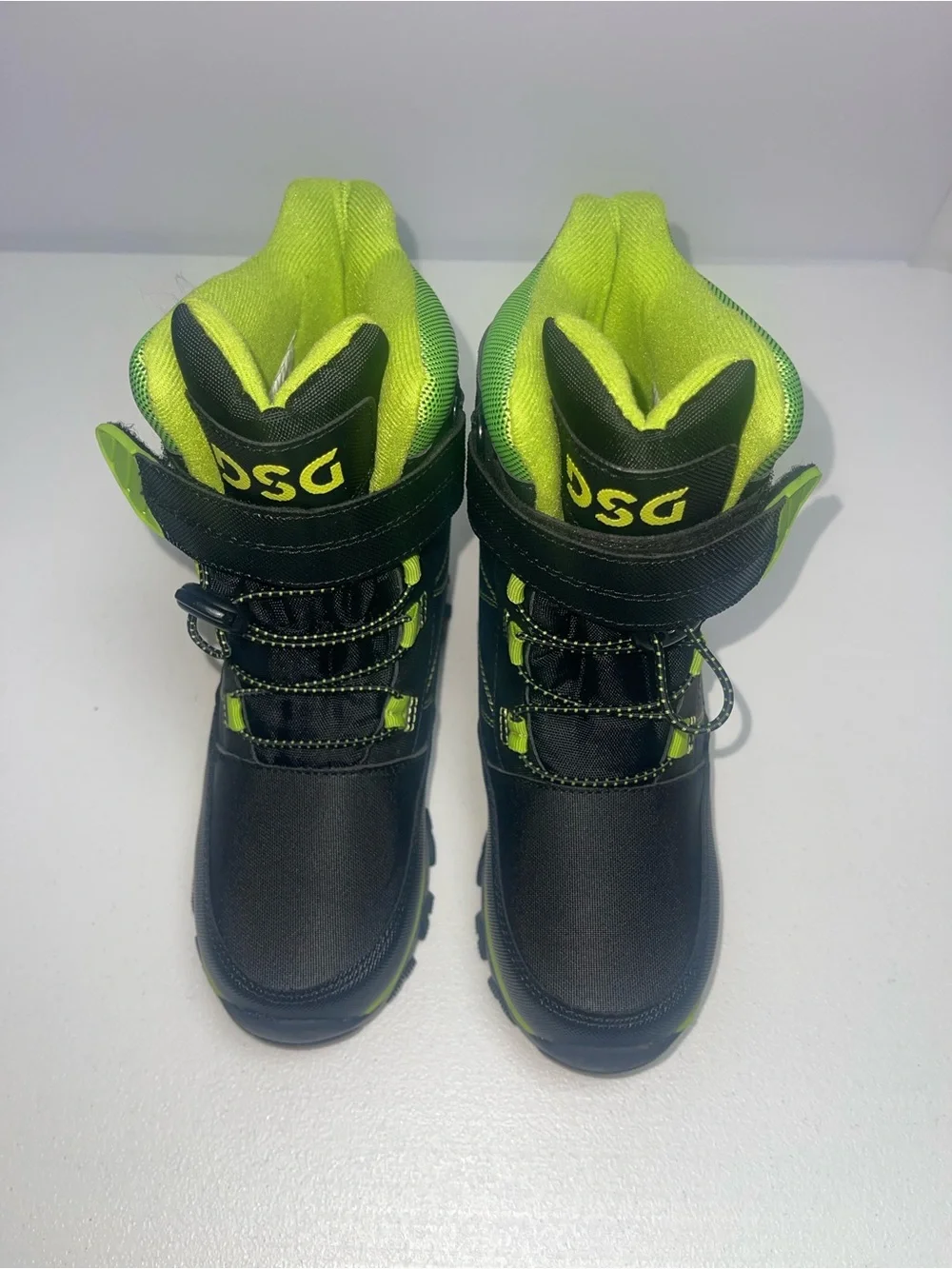 DSG Black and Lime Kids High-Top Boots